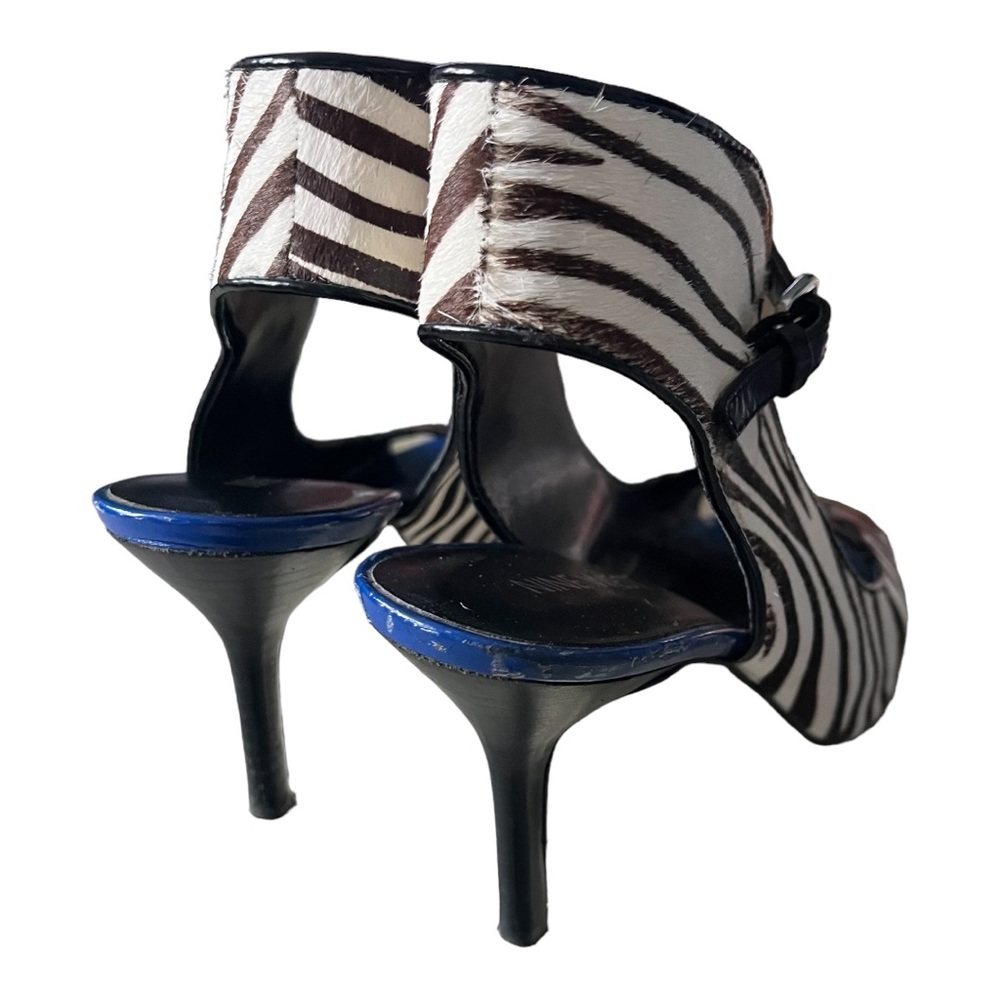 Nine West Zebra Print Heels with Black and Blue Accents - Picture 4 of 7